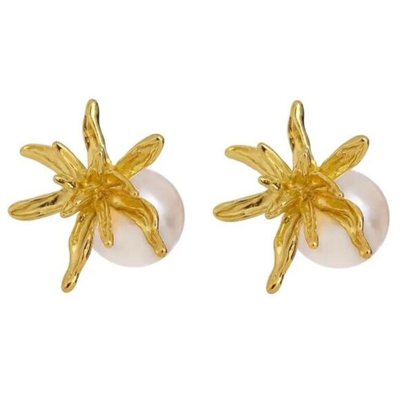 Flower statement earrings N357 - Picture 1 of 5